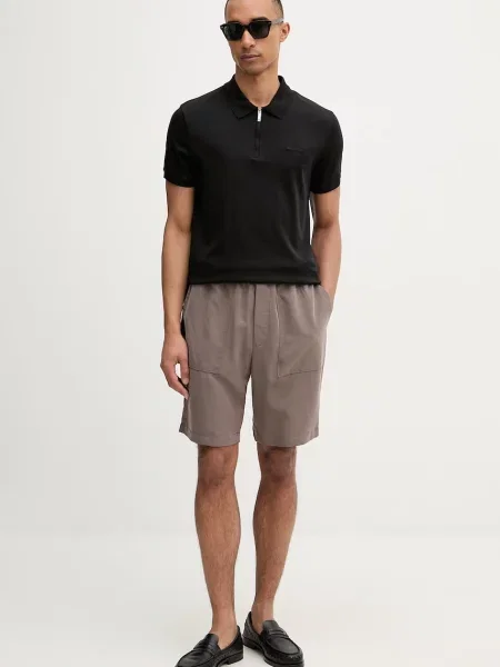 Pantaloni scurți Calvin Klein din modal maro