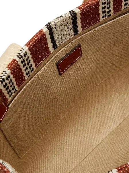 Geantă shopper Chloé de in cu dungi maro