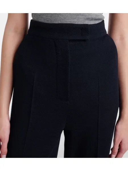 Pantaloni Max Mara de lână albastru
