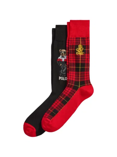 Lung tricou polo Polo Ralph Lauren în carouri cu imagine negru