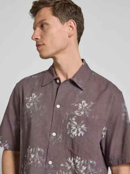 Koszula casualowa o kroju regular fit z rękawem o dł. model ‘SAAYO’ Samsoe Samsoe fioletowa