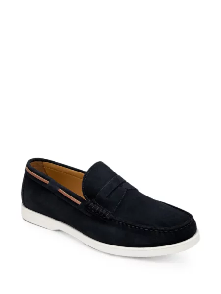 Pantofi loafer Kiton din piele de căprioară albastru