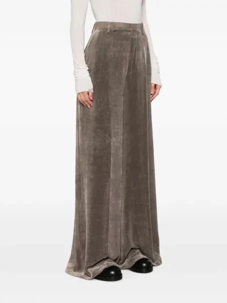 Sametové palazzo kalhoty Rick Owens šedé