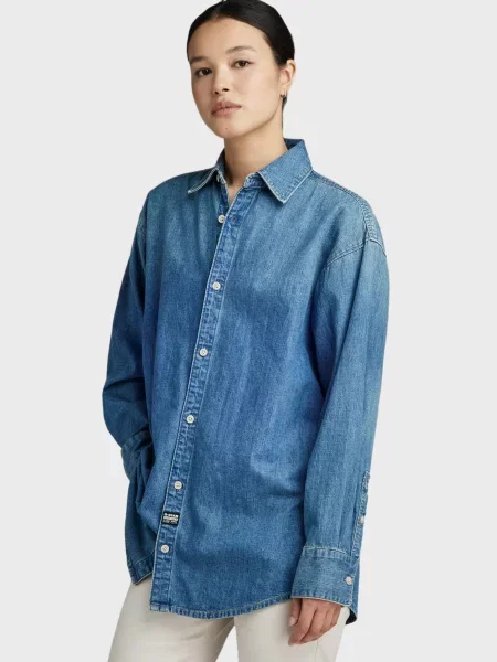 Джинсова сорочка G-star Raw синя