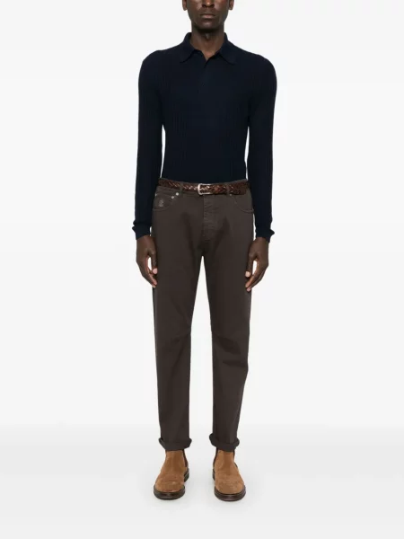 Polo Canali tricotate albastru