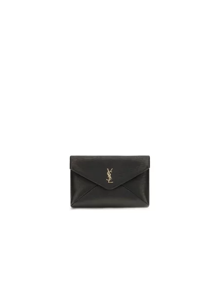 Kopertówka Saint Laurent skórzana czarna