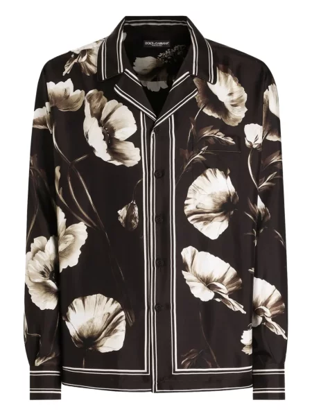 Cămașă Dolce & Gabbana cu imagine maro
