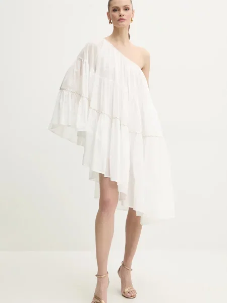 Simona Corsellini sukienka midi oversize biały