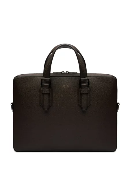 Кожена чанта Lancel кафяво