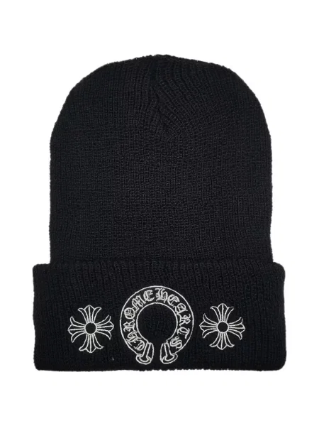 Căciulă Chrome Hearts cu motiv cu inimi cu autograf negru