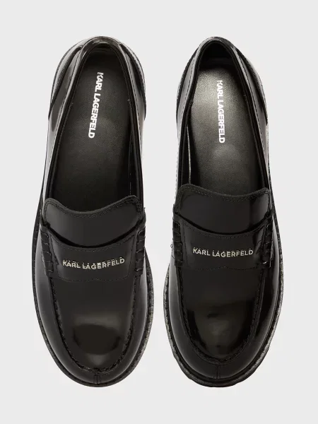 Кожаные лоферы Karl Lagerfeld черные