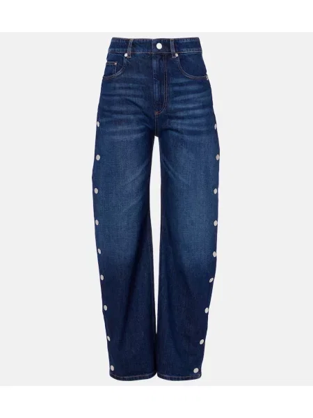 Jeansy Sportmax z wysoką talią niebieskie