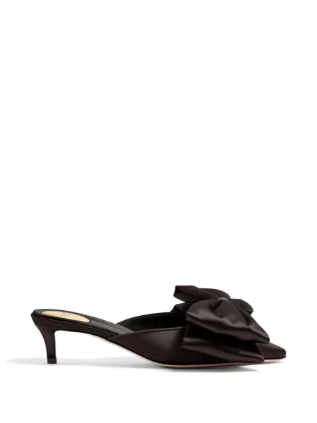 Papuci tip mules Valentino Garavani din satin negru