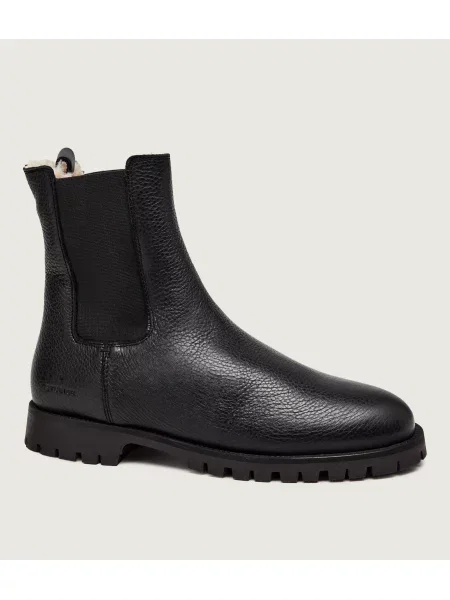 COPENHAGEN STUDIOS De piele ghete chelsea | lână negru