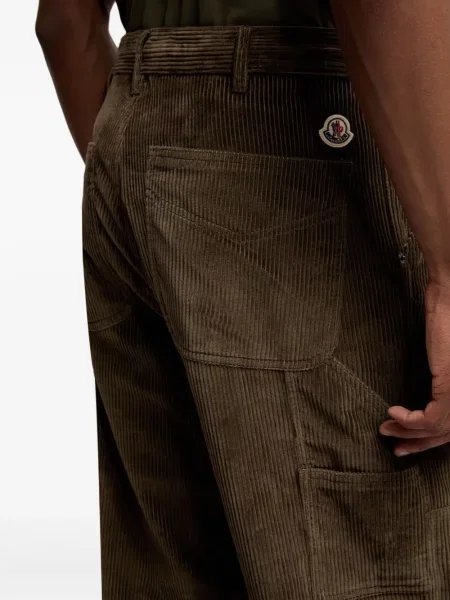 Pantaloni Moncler de catifea cord verde