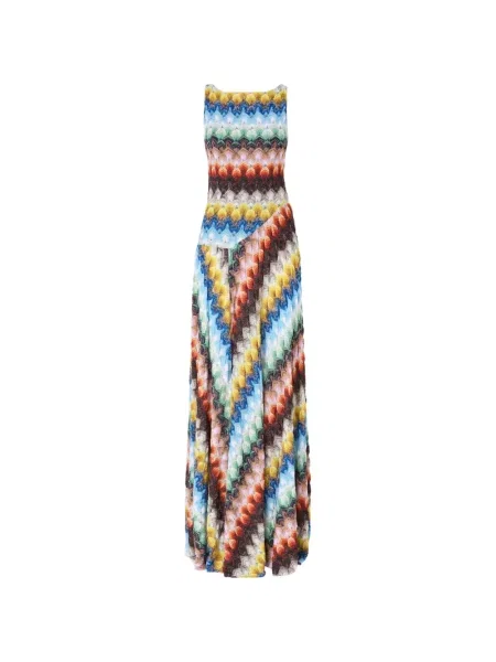 Rochie maxi Missoni fără mâneci cu imagine de costum albastru