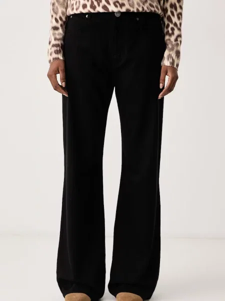 Pinko τζιν wide leg γυναικεία μαύρο