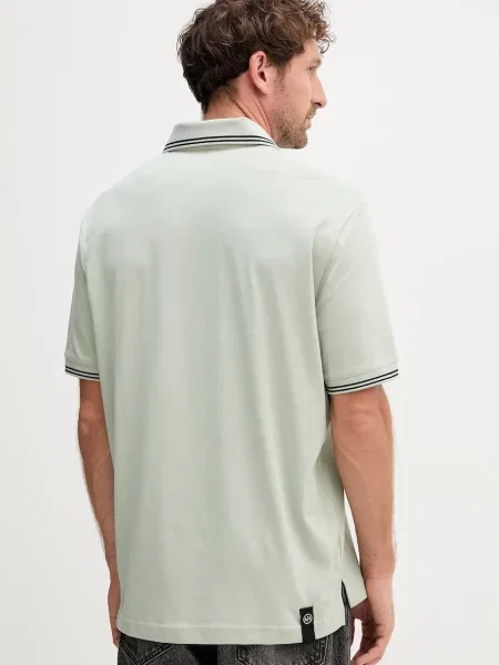 Однотонное поло Armani Exchange зеленое