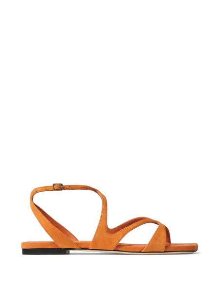 Sandale Jimmy Choo fără toc cu bretele portocaliu