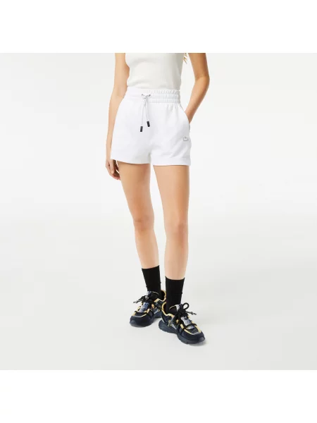 Lacoste Szorty Z Dżerseju Bawełnianego białe