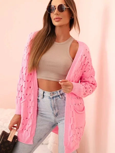 Kardigan Kesi Włoski ażurowy różowy