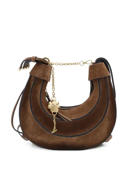 Pandantiv Farm Rio din piele de căprioară cu model floral maro