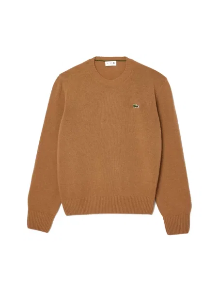 Lacoste sweter damski wełniany brązowy