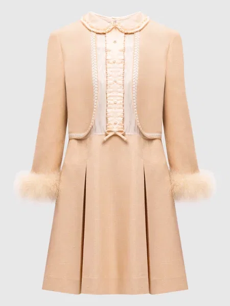 Сукня з пір'ям Valentino бежева