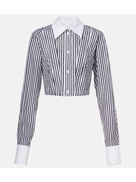 Cropp cămașă Sportmax cu dungi din poplin negru