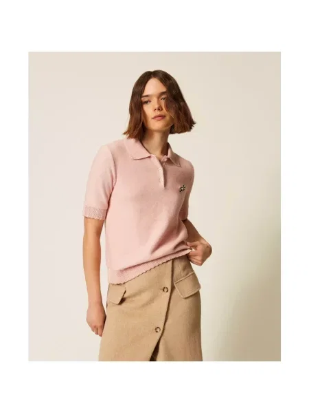 Koszulka polo Twinset różowa