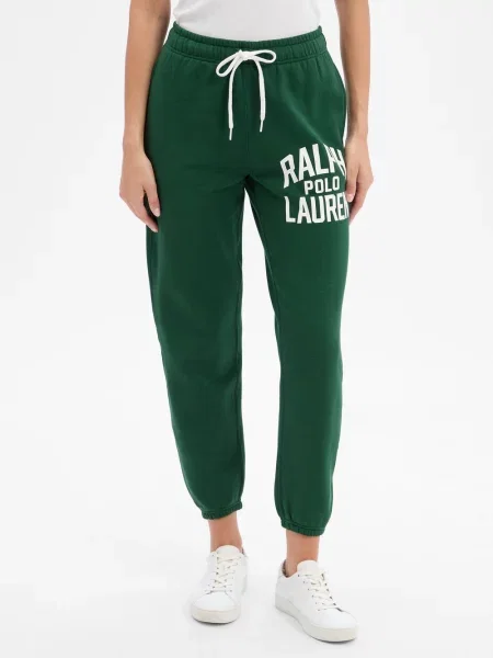 Polo Ralph Lauren spodnie do biegania Kobiety zielony|biały nadruk S zielone