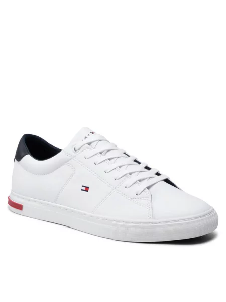 Tommy Hilfiger Sneakersy Essential Leather Detail Vulc bílá