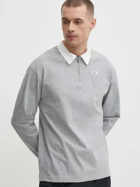 Tričko s dlouhým rukávem Reebok Court Sport šedé
