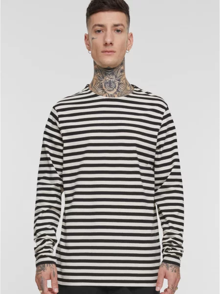 Csíkos póló Urban Classics fehér