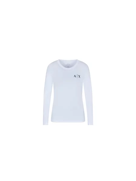 Kryształ górski top Armani Exchange z długim rękawem czarny