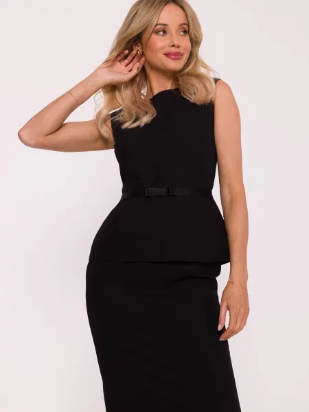 Cu centură rochie tip creion Stylove negru