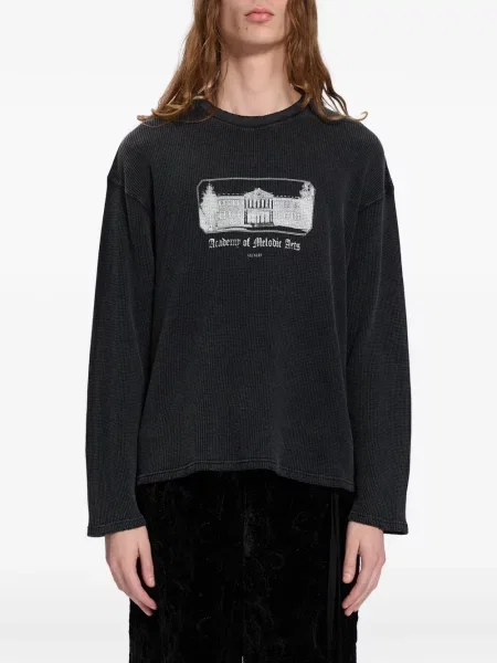 Tricou Ann Demeulemeester tricotate cu imagine negru