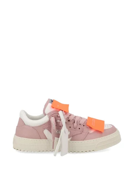 Sneakerși Off-white cu legături alb