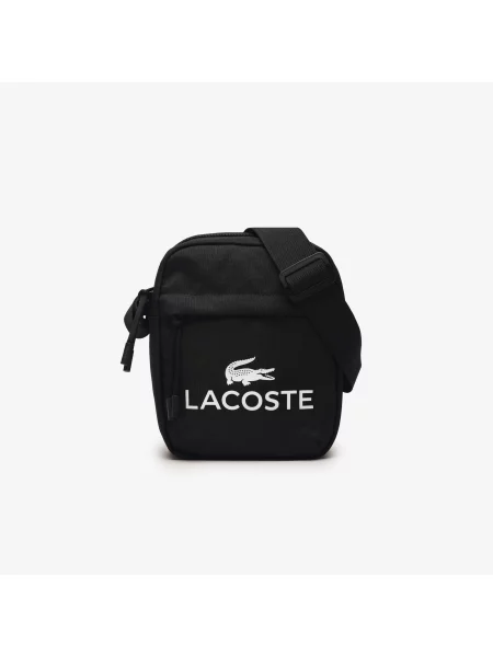 Lacoste Torba Listonoszka Z Nadrukiem czarna