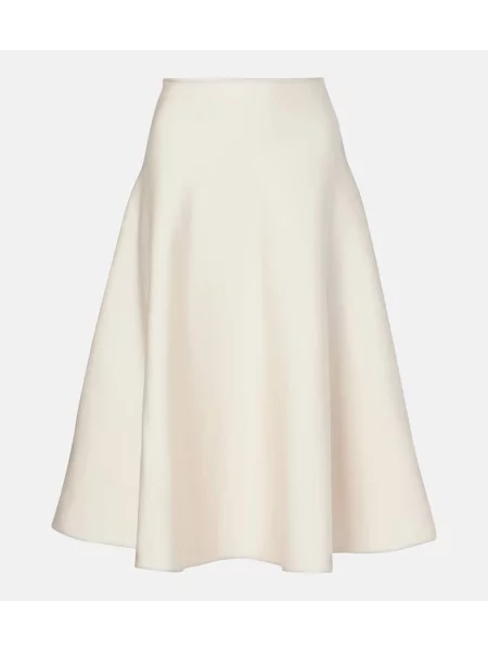Fustă midi The Row până la genunchi alb