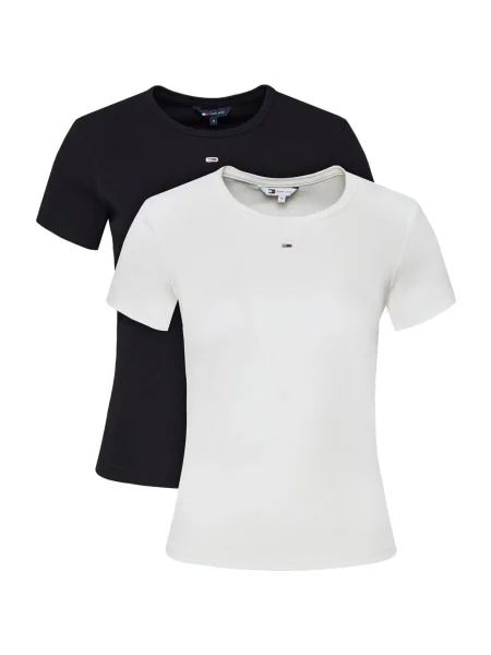Tommy Jeans basic tričko dámske s elastanom čierna