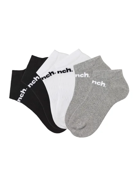 BENCH Športne nogavice siva / črna bela