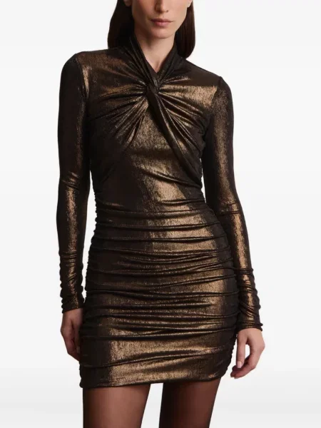 Rochie mini 12 Storeez cu volane de costum mini maro