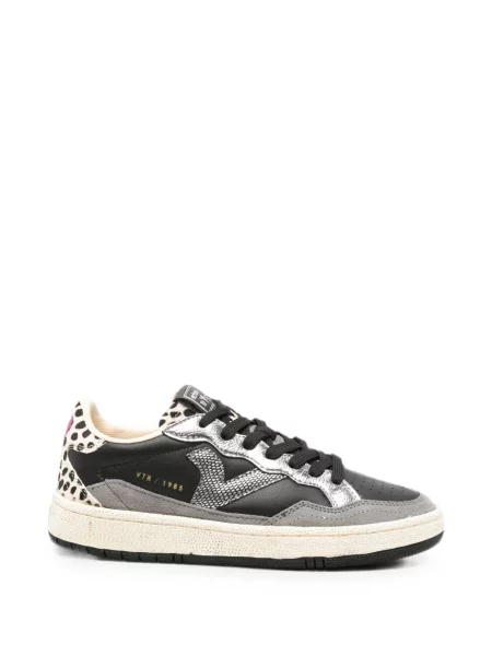 Sneakerși Victoria cu imagine cu model leopard negru