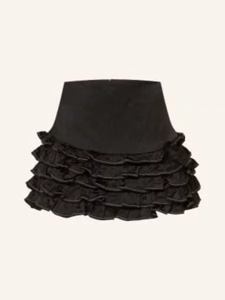 Sandro Spódnica Z Falbanami schwarz czarna