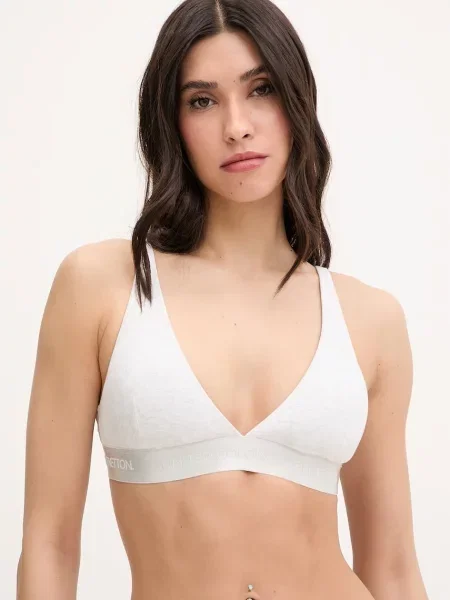 United Colors of Benetton podprsenka plunge s šedá