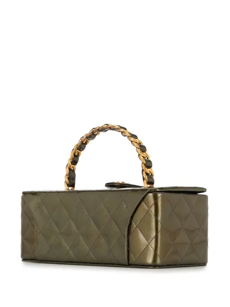 Prošívaná diamant kabelka Chanel Pre-owned zelená
