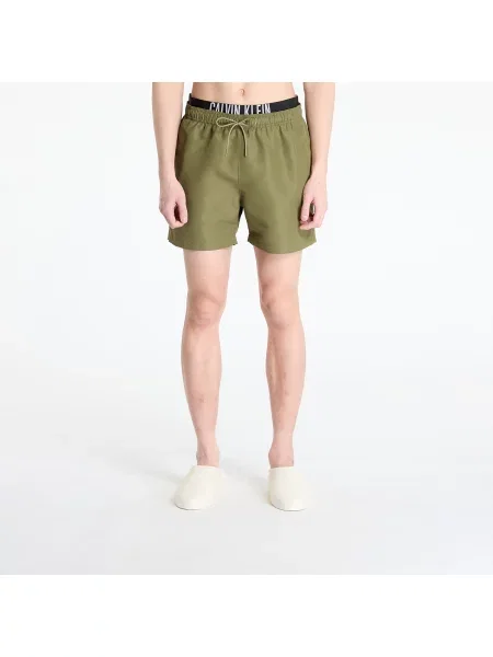 Stroje kąpielowe Calvin Klein Jeans Medium Double Wb Boardshorts Green S zielone