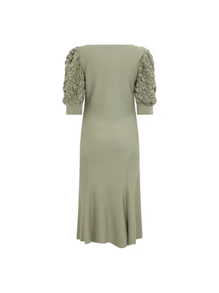 Sukienka midi Alberta Ferretti wełniana zielona