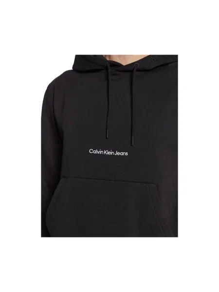 Mikina s kapucňou Calvin Klein Jeans s kapucňou čierna